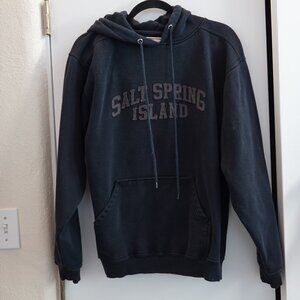 Black Sweatshirt Hoodie Salt Spring Island Medium 80/20 Cotton/Poly